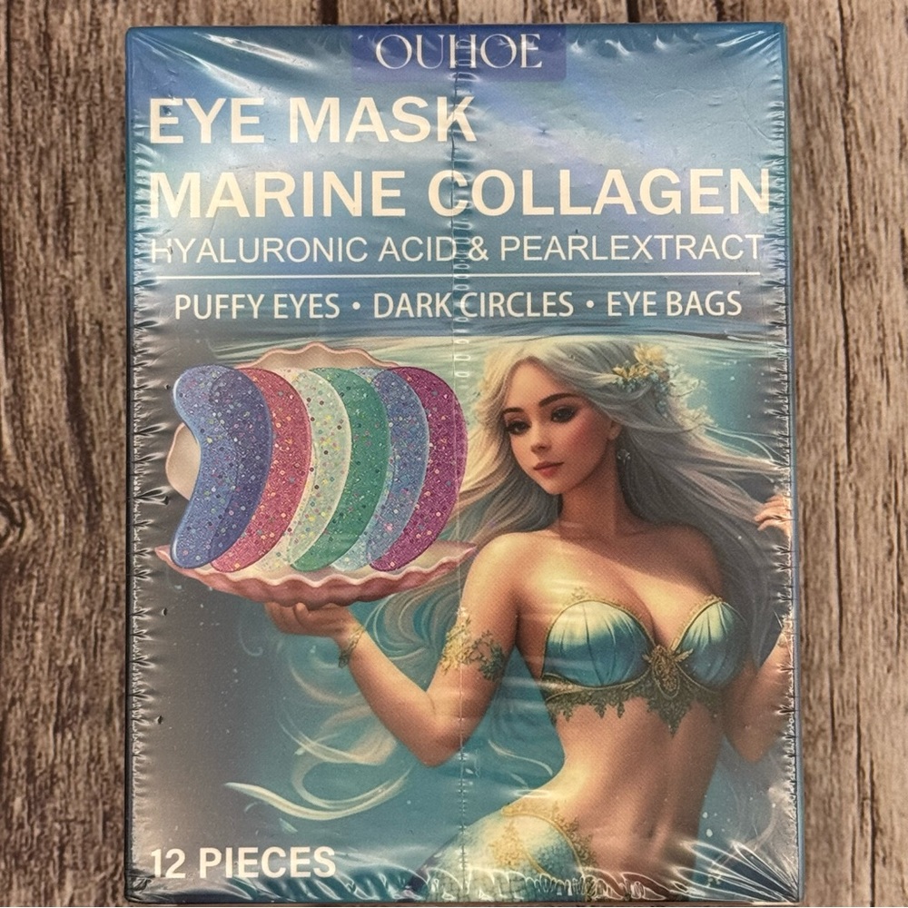 OUHOE Marine Collagen Eye Patches 12pcs Reduce Puffy Eyes, Dark Circles